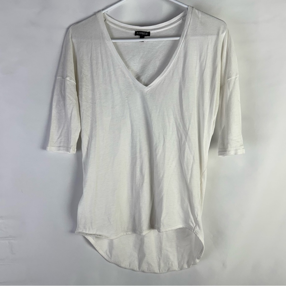 Express High/Low 3/4 Sleeve V-Neck T-Shirt Women’s Small